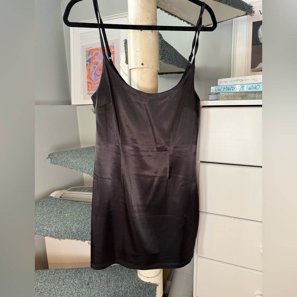 Black Satin Steve Madden Dress skort